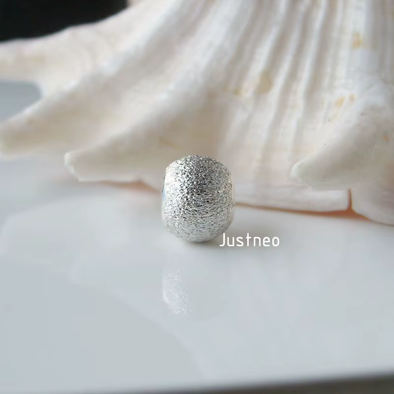 Perles rondes en argent sterling 925 massif avec bords plats