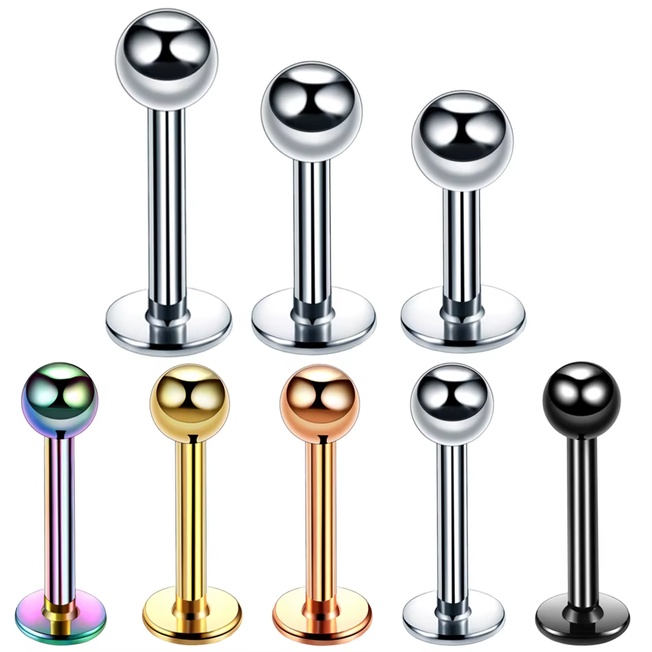 10 pièces/lot 16G acier chirurgical Labret anneau lèvre Piercing oreille Cartilage lèvres boucles d'oreilles