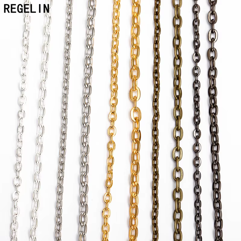 REGELIN – chaînes de collier plaquées Rhodium/argent/or/bronze Antique