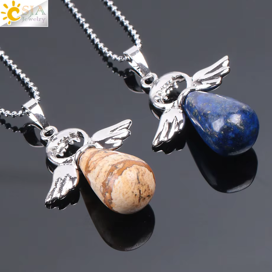 CSJA pendentif pierre naturelle