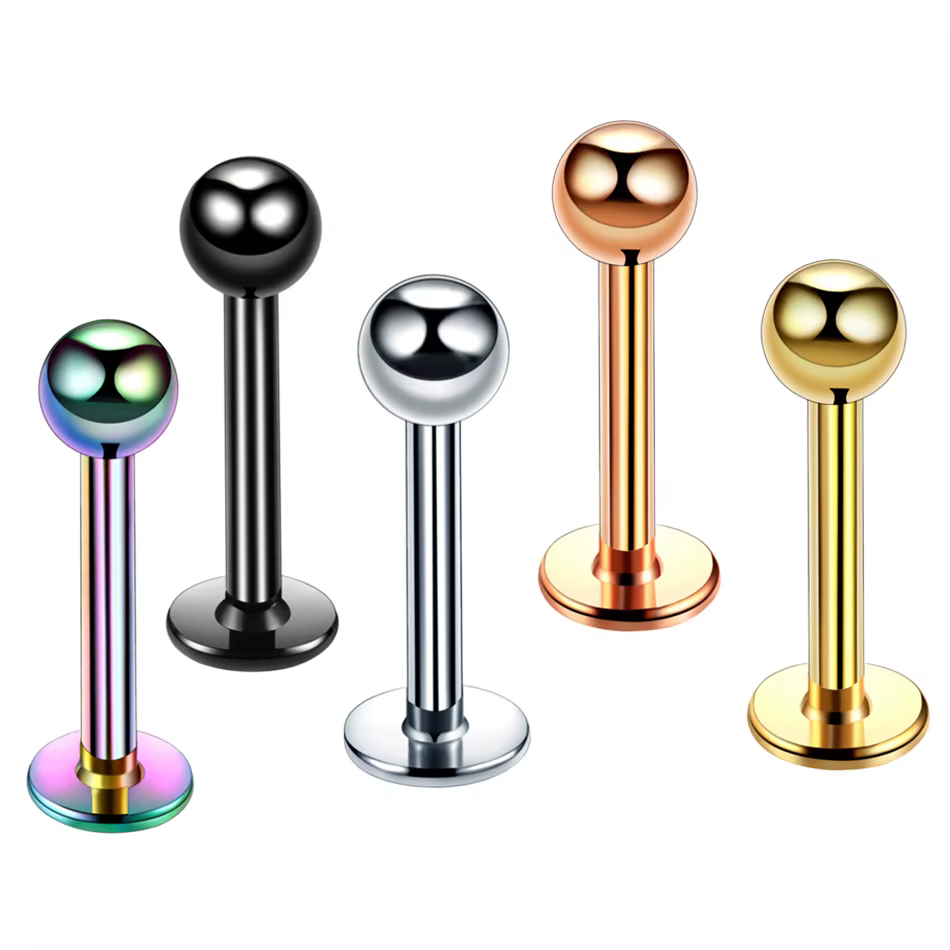 H-S Lot 1 pièce en acier chirurgical couleurs assorties Labret Stud lèvre Piercing oreille Cartilage Tragus Helix anneau mode charmant bijoux