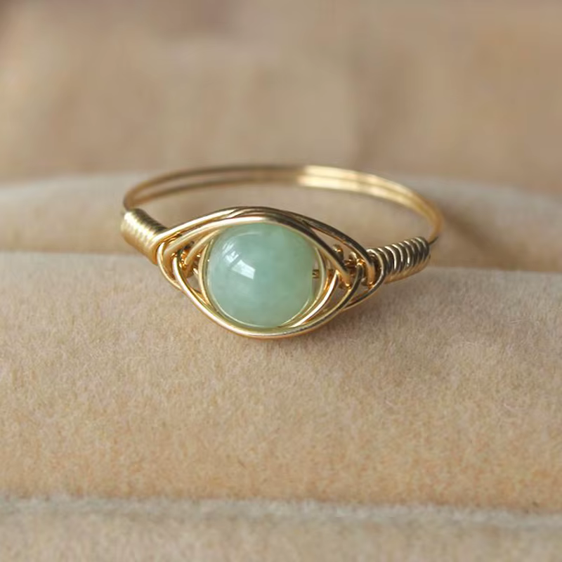 Bague de perles naturelles faites à la main pour femmes