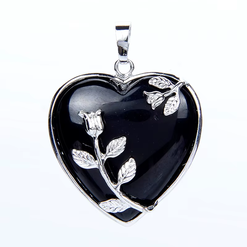 Collier pendentif fleur rose pour femme