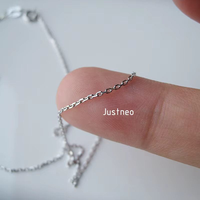 Collier chaîne de câble ovale en argent sterling 925 massif