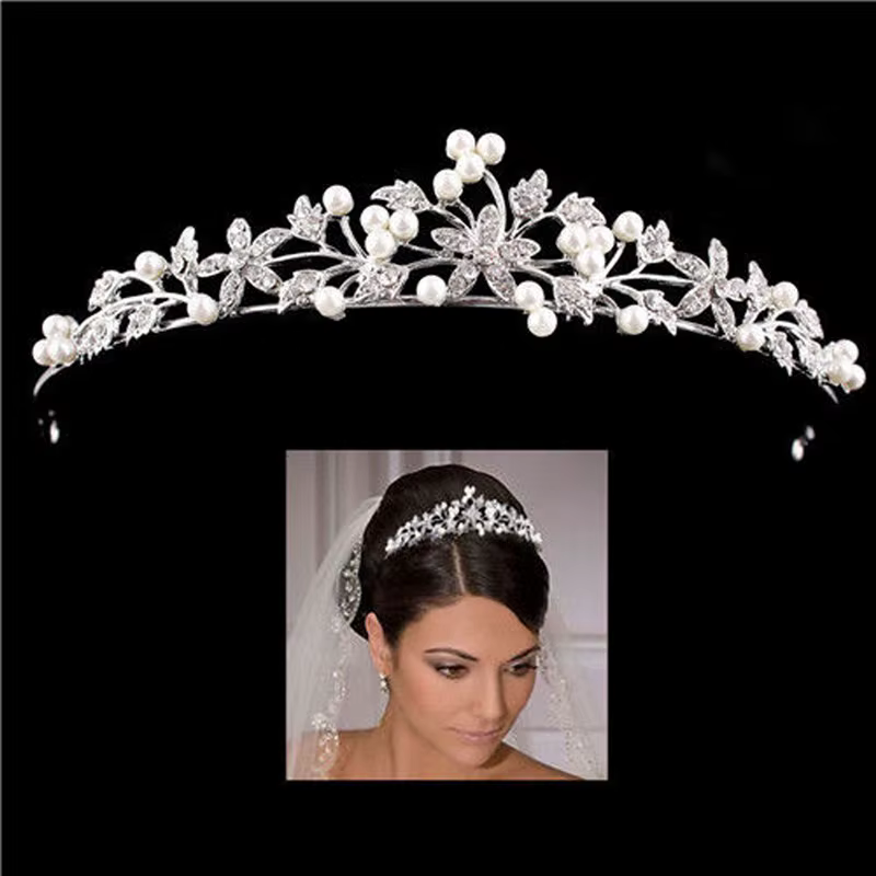 Diadème de mariée en cristal tendance pour femmes