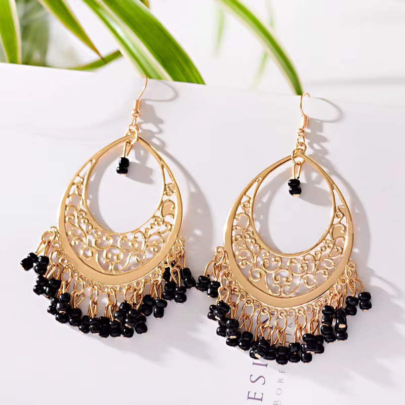 Boucles d'oreilles indiennes Imitation de pierres précieuses