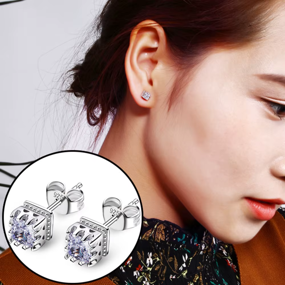 YLMyself – boucles d'oreilles carrées en argent 925