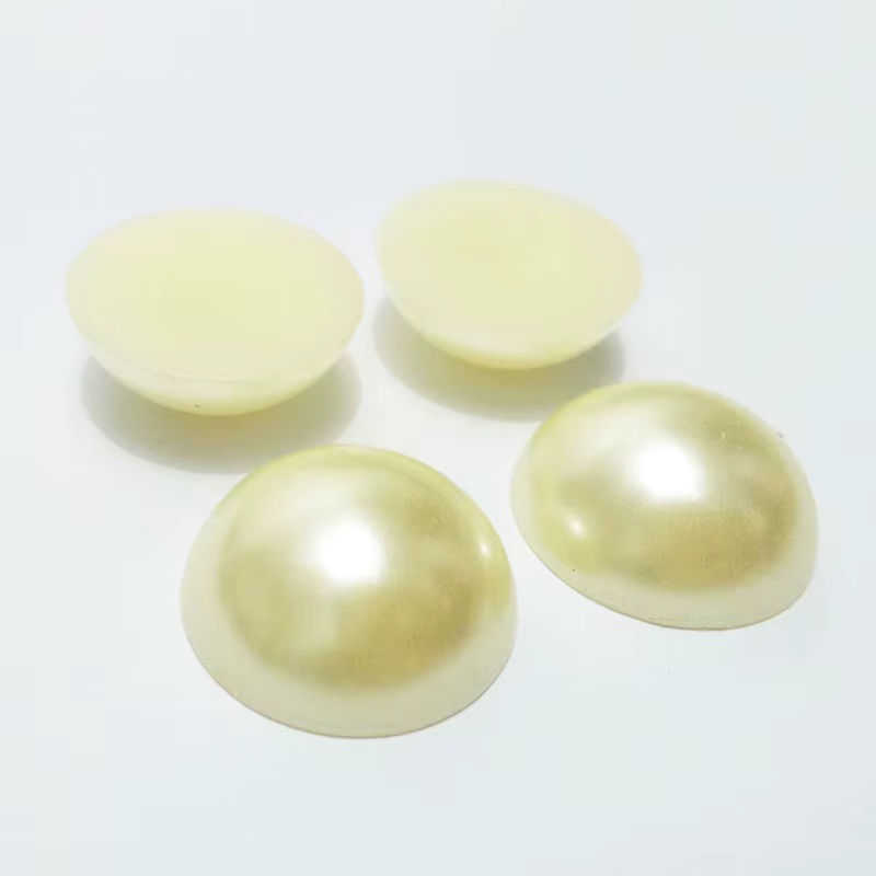 Cabochon camée lunette dos plat imitation narperle perles