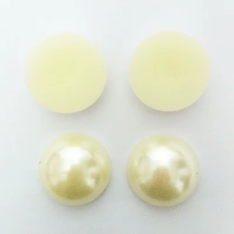 Cabochon camée lunette dos plat imitation narperle perles