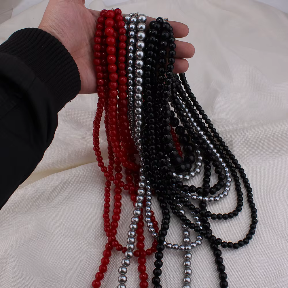 GRACE JUN-Collier de déclaration de perles simulées pour femme