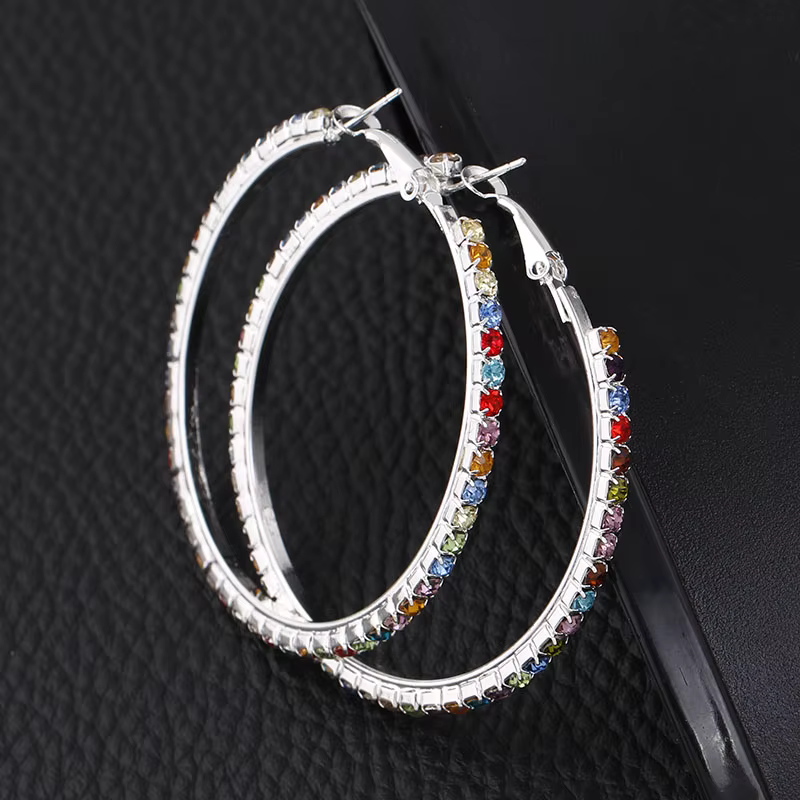 BLIJERY – boucles d'oreilles rondes en cristal pour femmes
