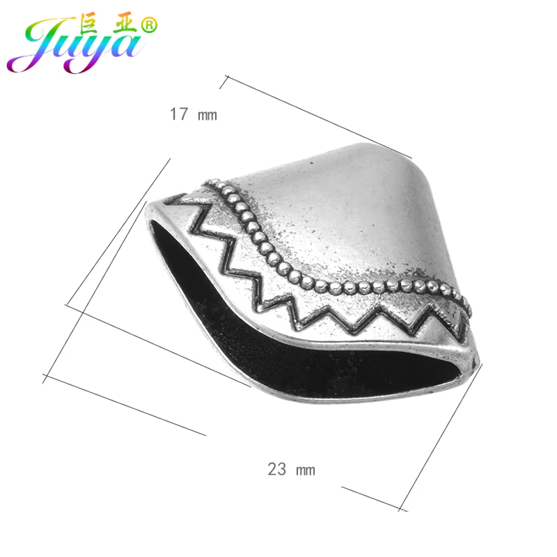Juya – capuchons de perles couleur argent antique