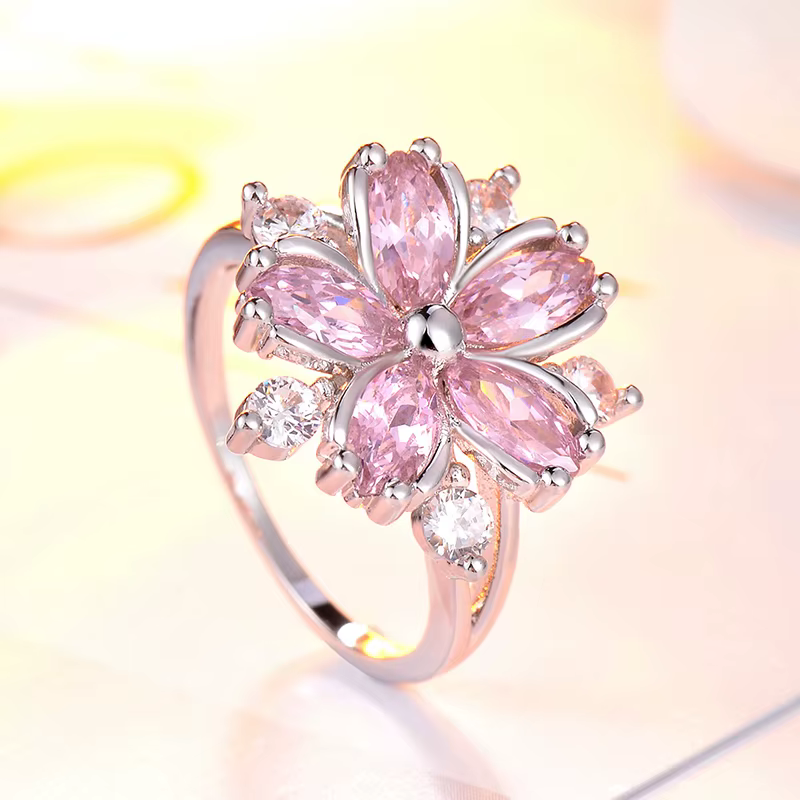 Bagues de fiançailles princesse Sakura élégantes pour mariée