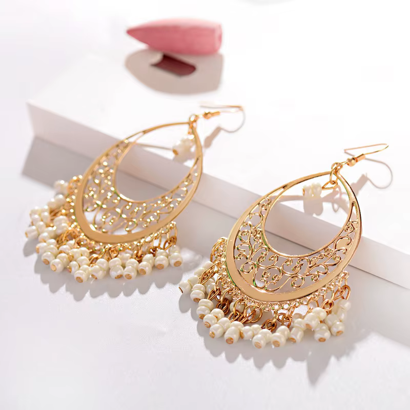 Boucles d'oreilles indiennes Imitation de pierres précieuses