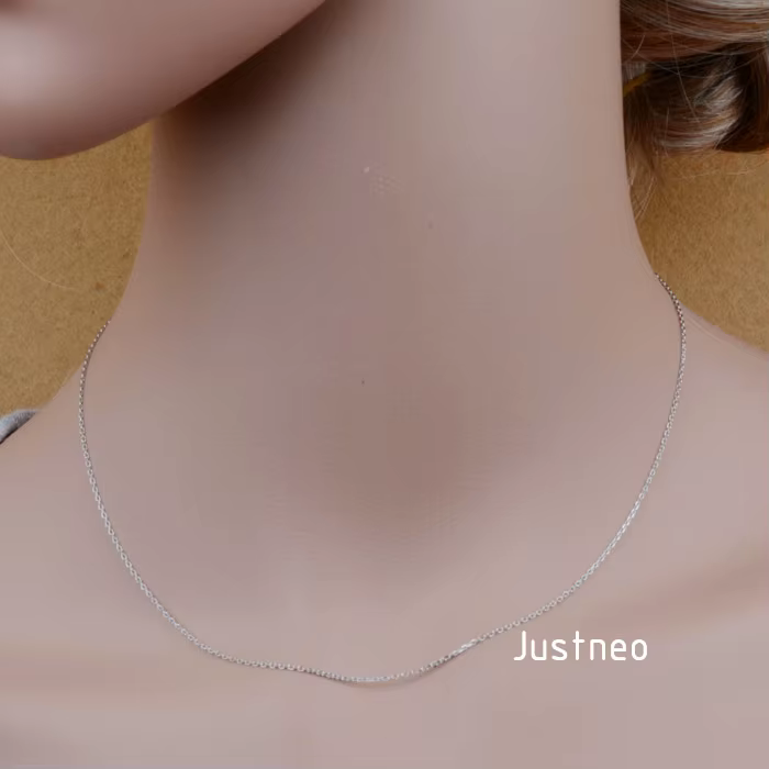 Collier chaîne de câble ovale en argent sterling 925 massif