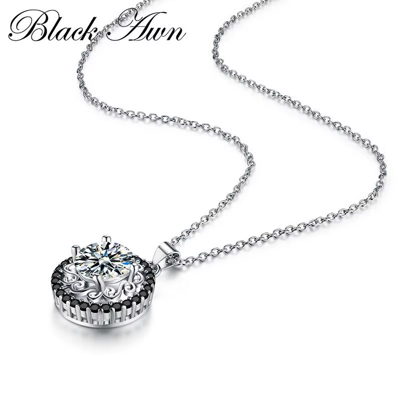 Collier en argent noir AWN