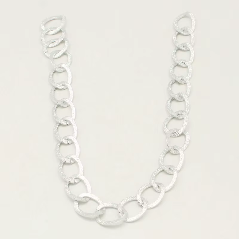 Chaîne de collier en aluminium et métal argenté A420