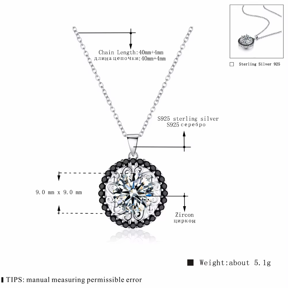 Collier en argent noir AWN