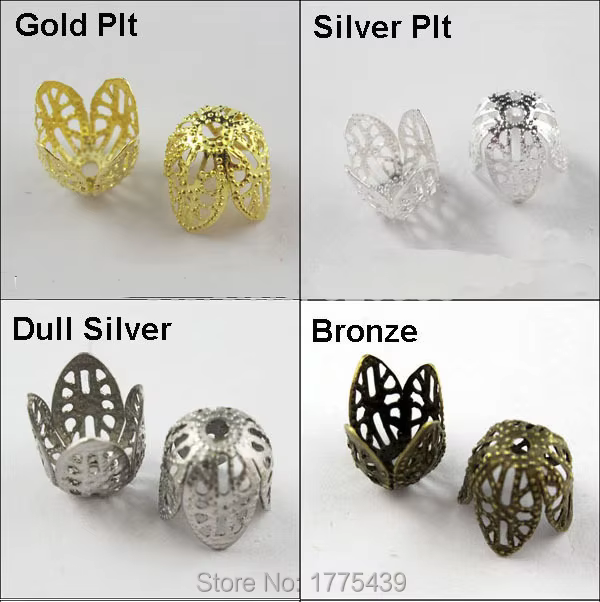 Trouver des bijoux 11MM filigrane perle embout cône or argent Bronze nickelé (60 pièces = 1Lot!)