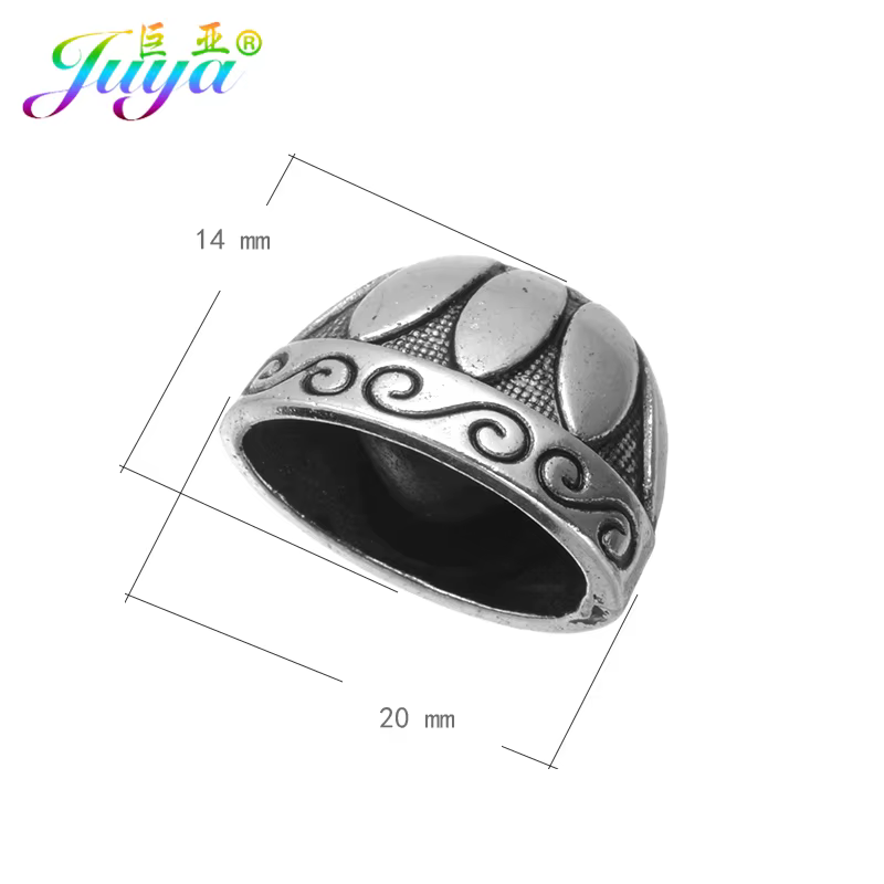 Juya – capuchons de perles couleur argent antique