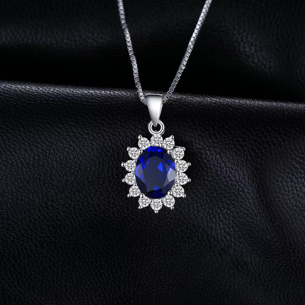 Collier pendentif princesse Diana en argent Sterling 925
