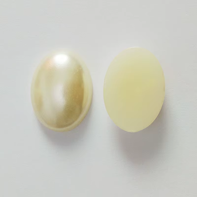 Cabochon camée lunette dos plat imitation narperle perles