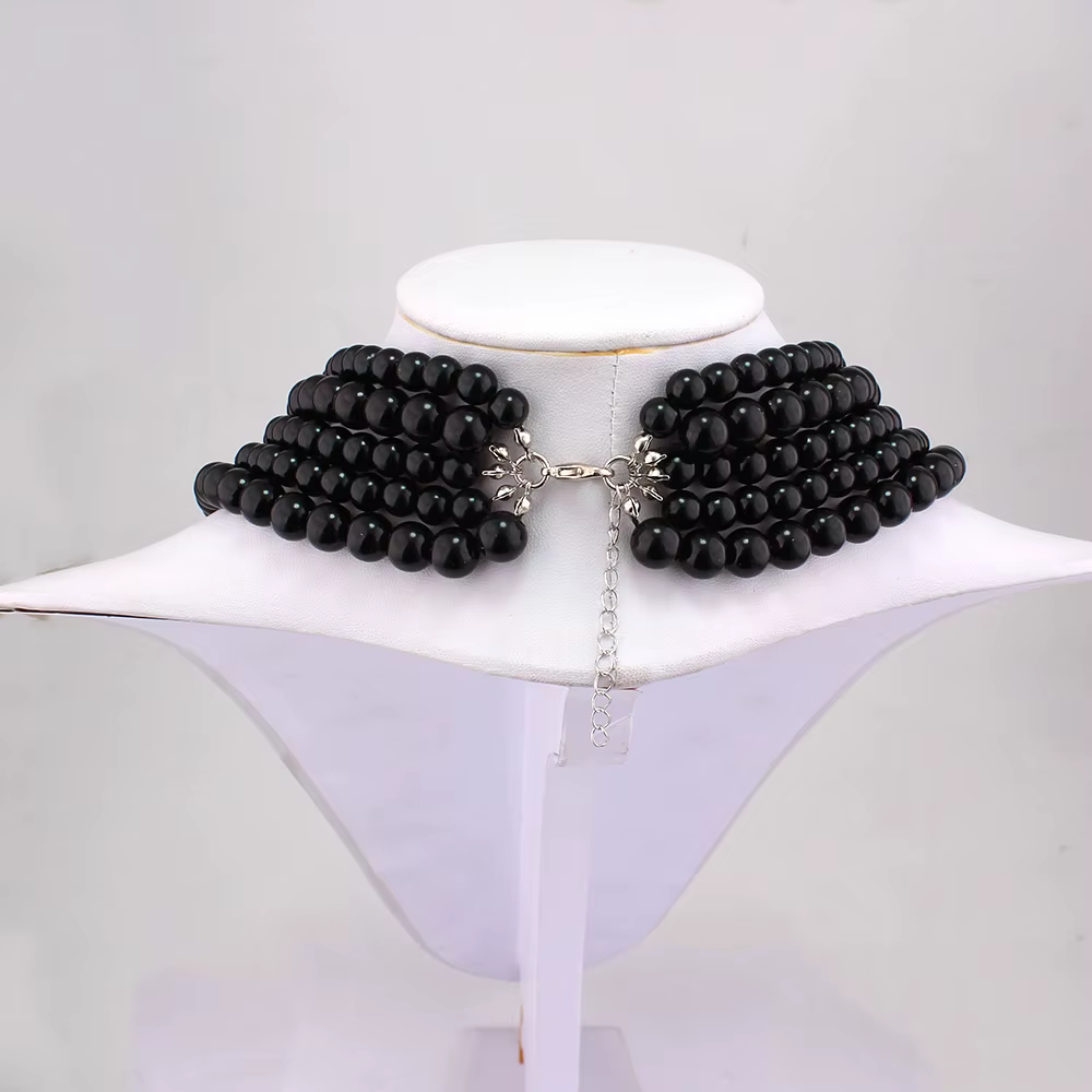 GRACE JUN-Collier de déclaration de perles simulées pour femme