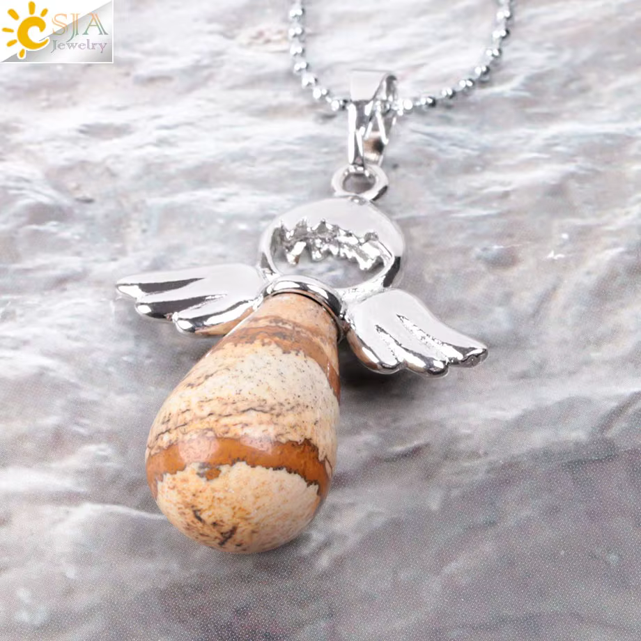 CSJA pendentif pierre naturelle