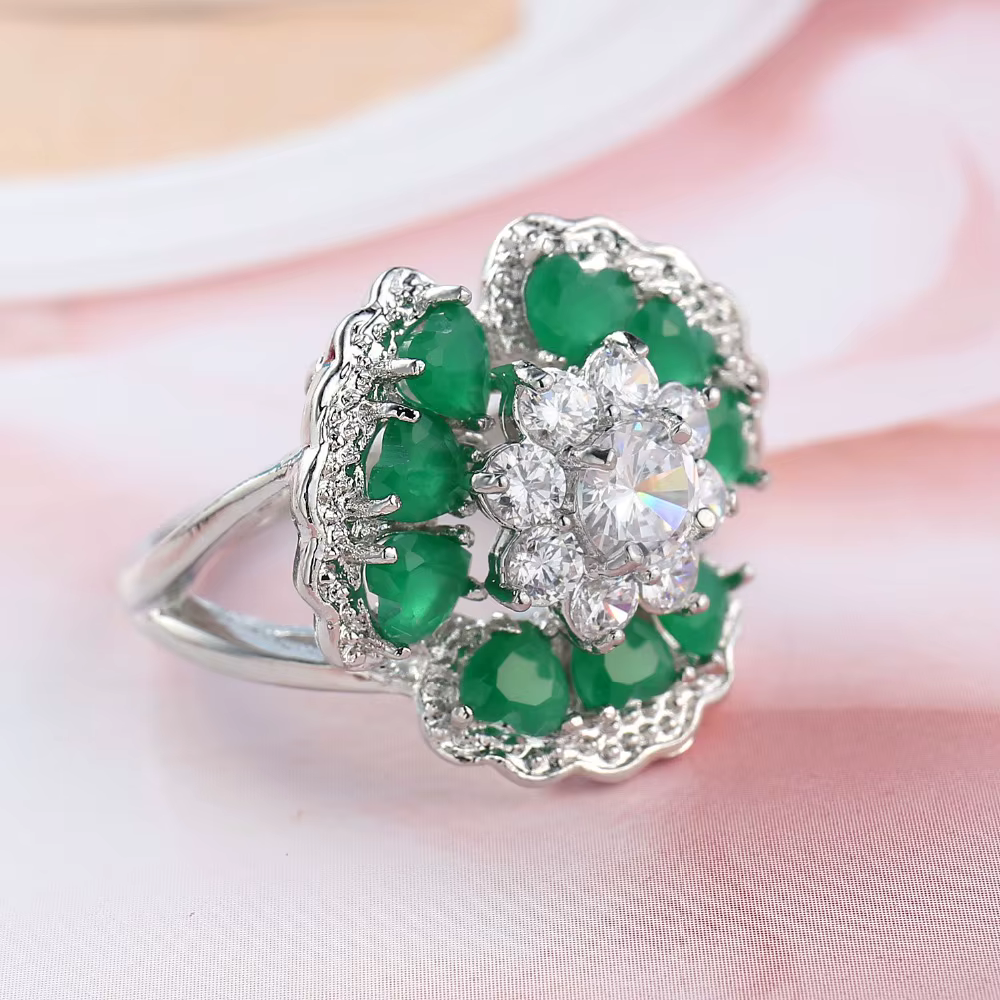 2025 été solide 925 bague en argent Sterling fleurs conception CZ romantique mode bijoux anneaux pour les femmes meilleur cadeau pour les filles