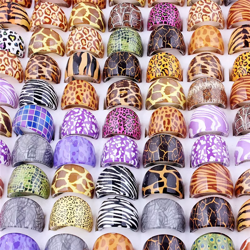 50 pièces belle mélange résine anneau femmes anneaux colorés en gros bijoux fête Lots