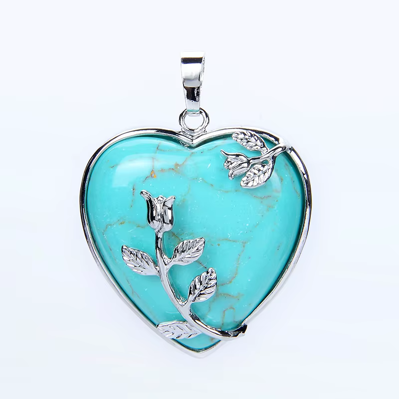 Collier pendentif fleur rose pour femme