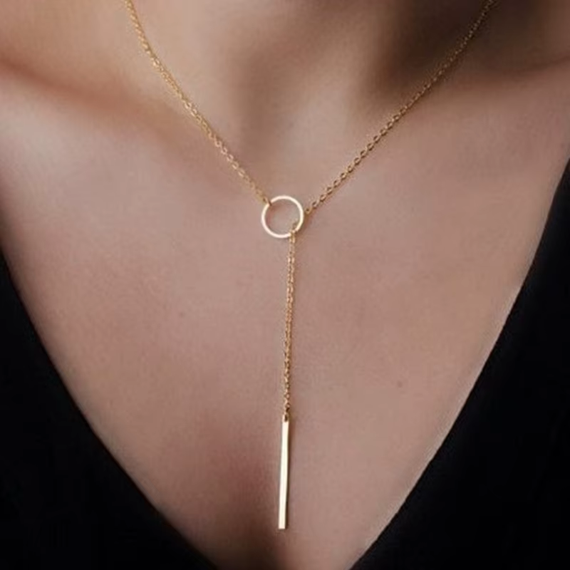 Collier pendentif rond minimaliste pour femmes