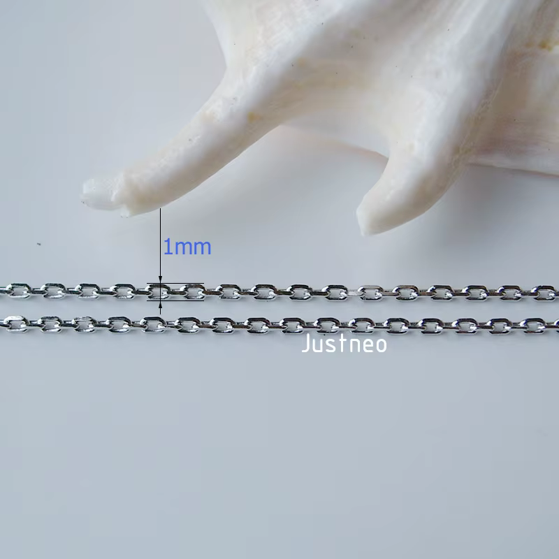 Collier chaîne de câble ovale en argent sterling 925 massif