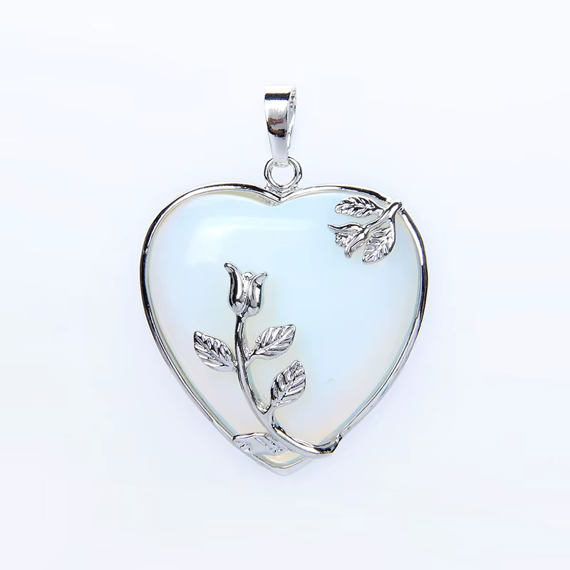 Collier pendentif fleur rose pour femme