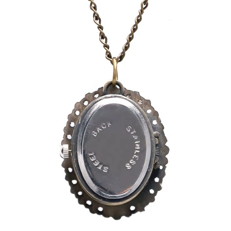 Montre de poche à quartz vintage en bronze pour femme