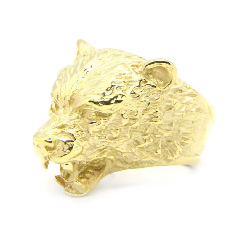Anneau de tête d'ours doré