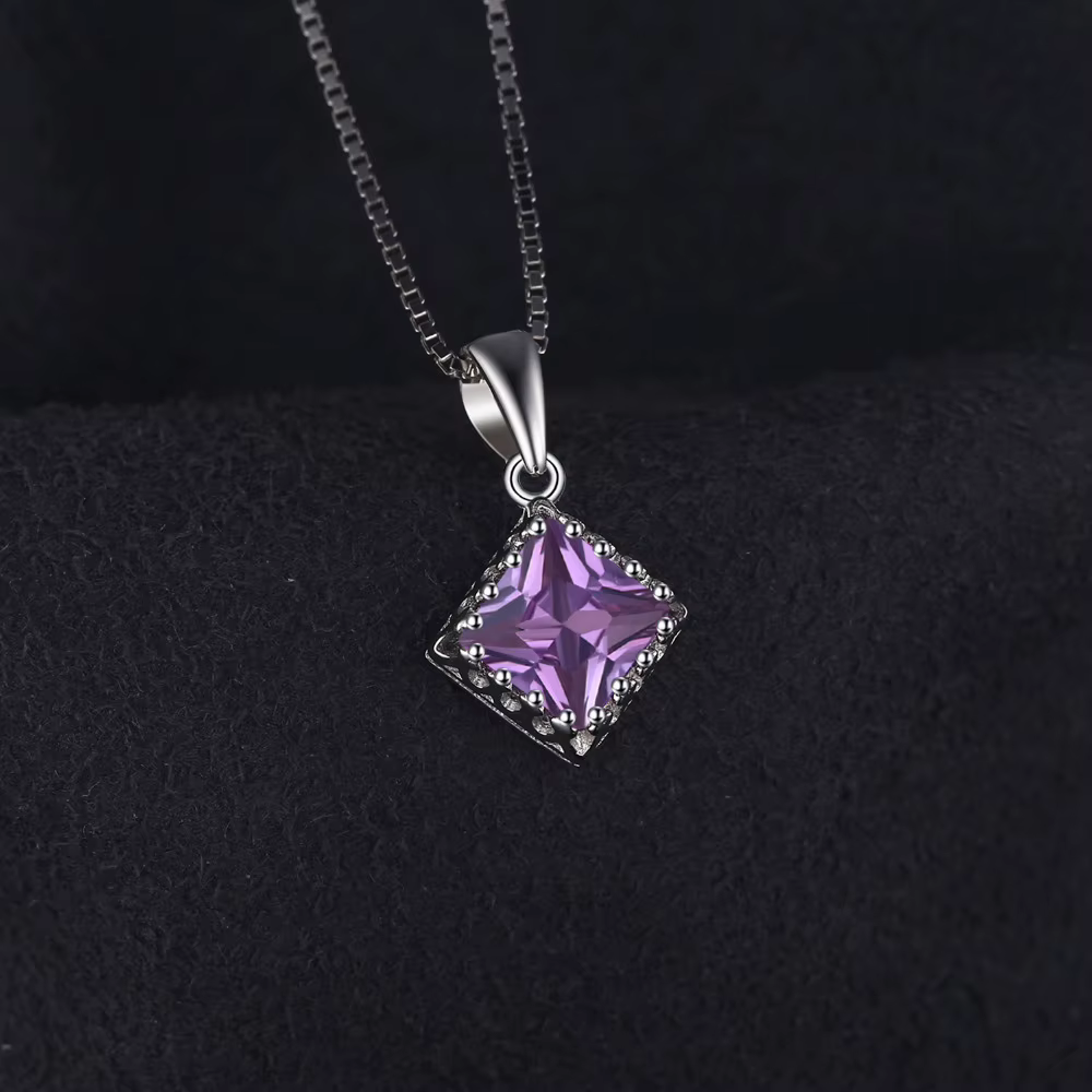 Collier carré en argent Sterling 925
