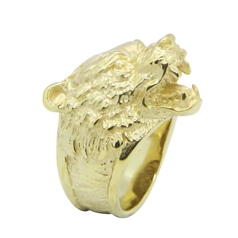 Anneau de tête d'ours doré