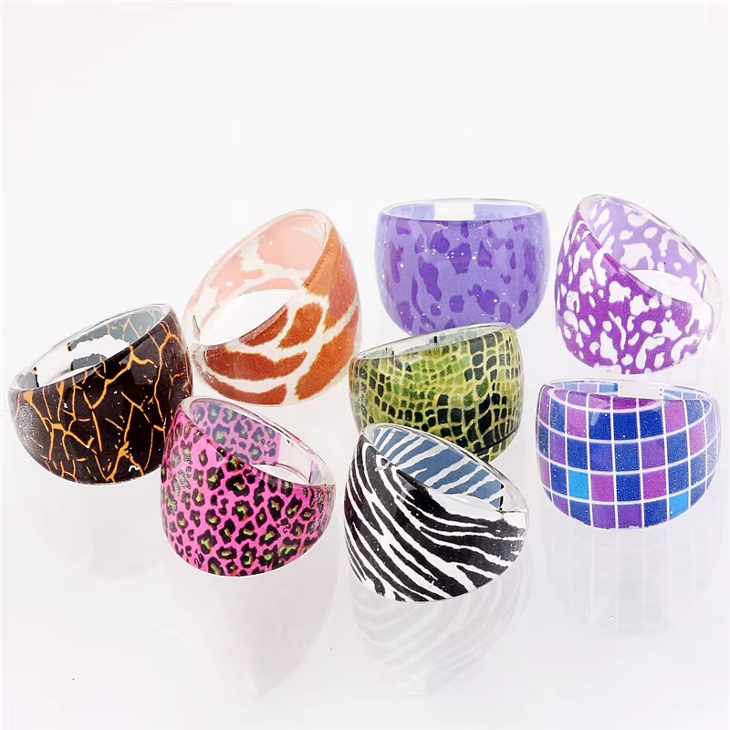 50 pièces belle mélange résine anneau femmes anneaux colorés en gros bijoux fête Lots
