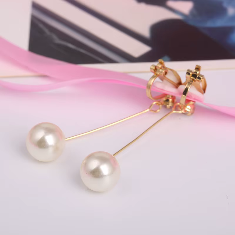 Boucles d'oreilles à clip en perles pour femmes
