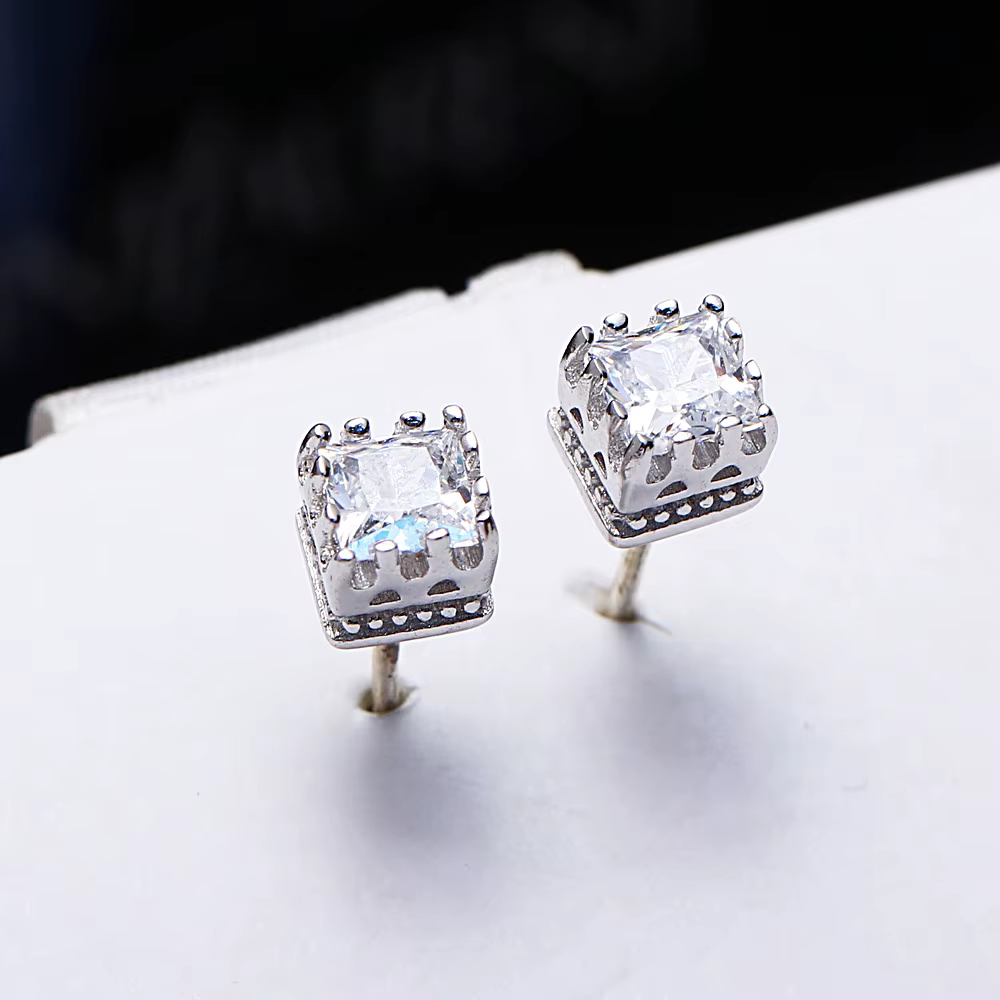YLMyself – boucles d'oreilles carrées en argent 925
