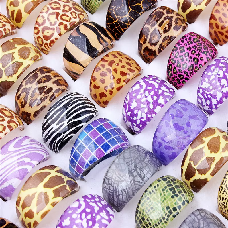 50 pièces belle mélange résine anneau femmes anneaux colorés en gros bijoux fête Lots