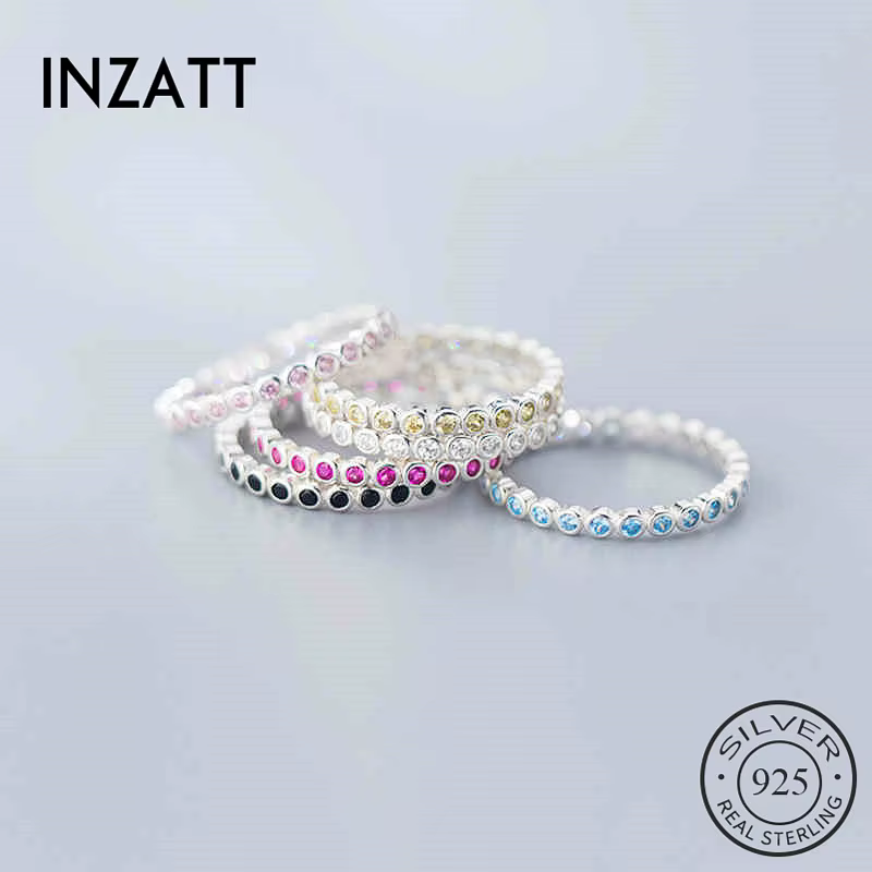 Bague ronde minimaliste en argent regardé 925% pour femme