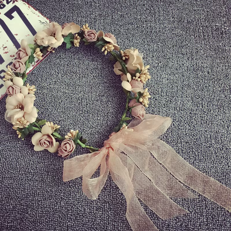 Équipe de mariée femmes fleur bandeau couronne