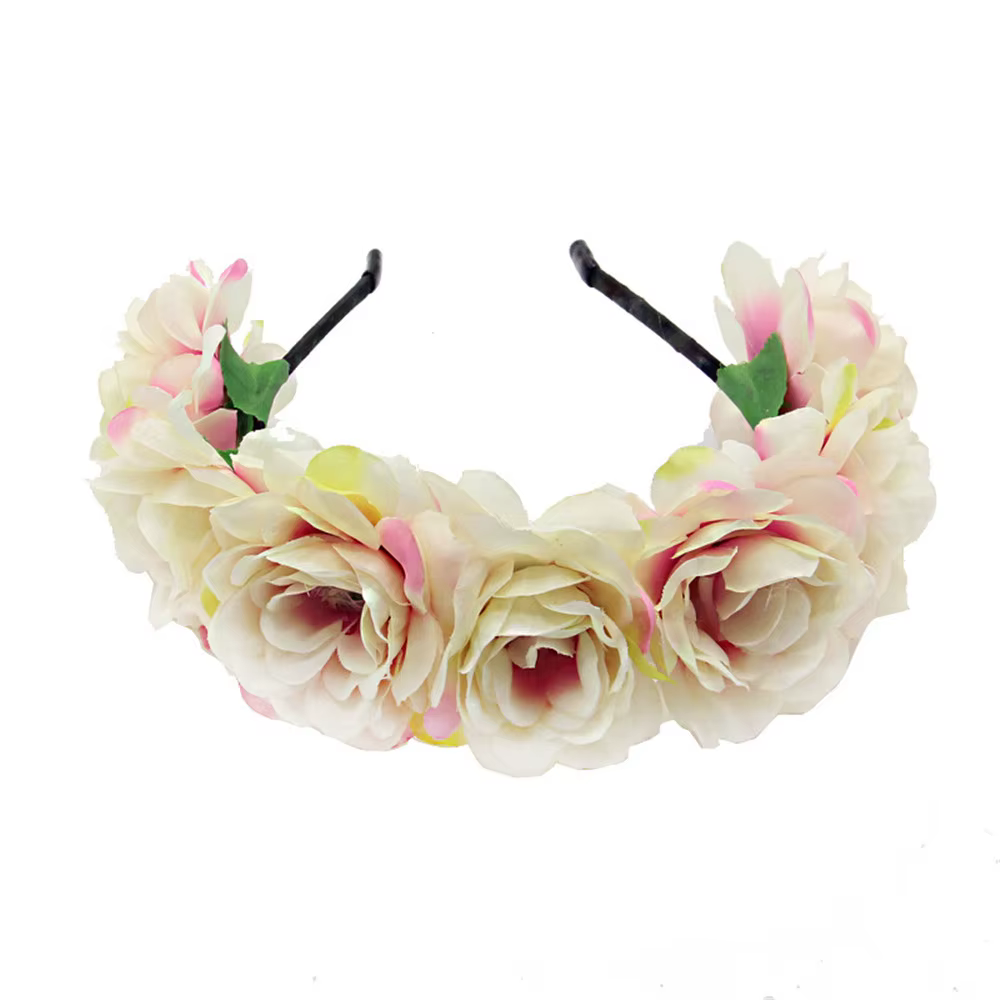 Bandeau élastique à fleurs pour femmes