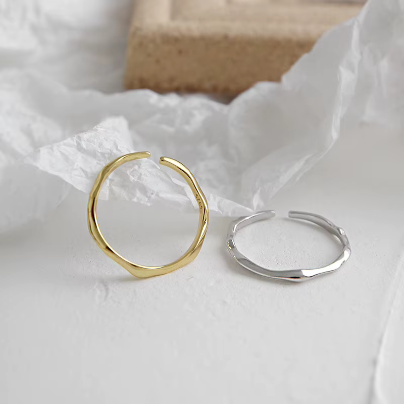 XIYANIKE couleur argent offre spéciale géométrique irrégulière mince anneau femmes mode Cool lisse minimaliste réglable