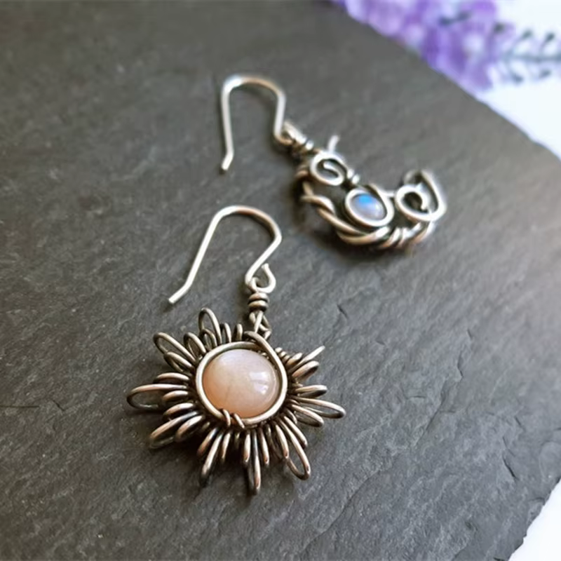 Boucles d'oreilles Bohème Soleil et Lune