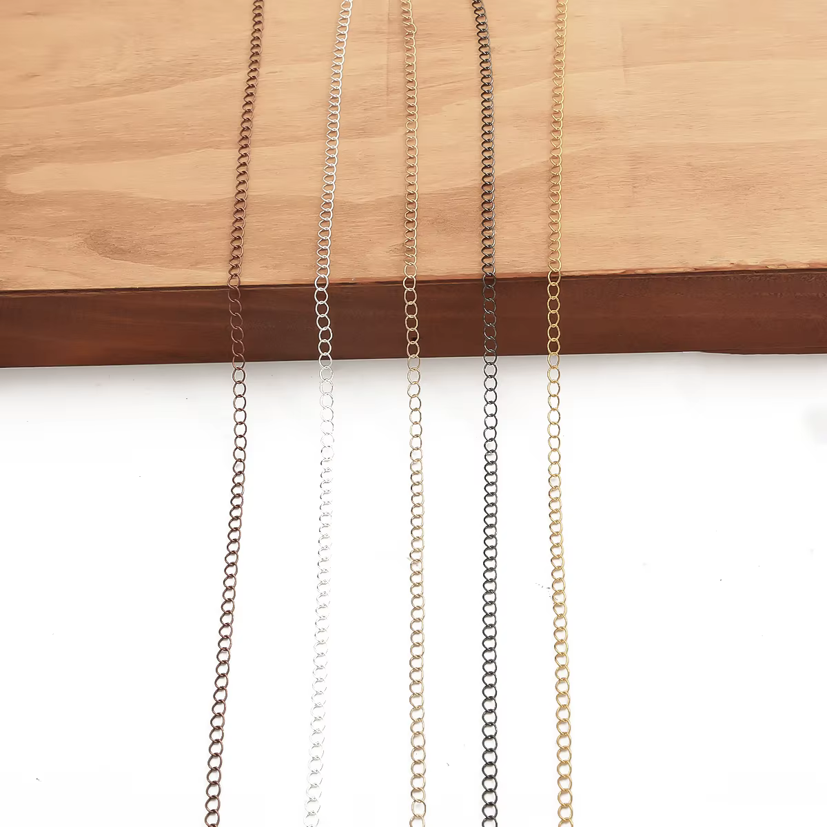 Chaîne de collier plaquée or/argenté/Bronze/noir de 5 mètres
