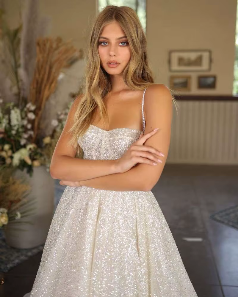 LORIE – robe de mariée brillante style Boho