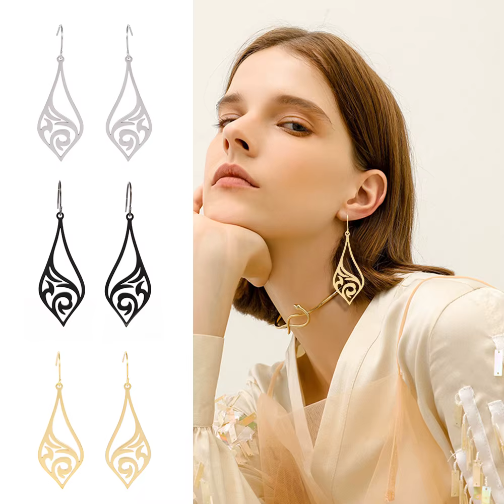 Sipuris-Boucles d'Oreilles Vintage en Acier Inoxydable Filig123